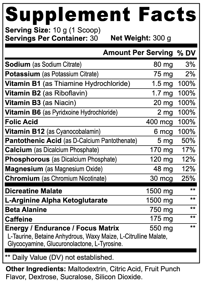 ZARR - Pre-Workout (Fruit Punch)